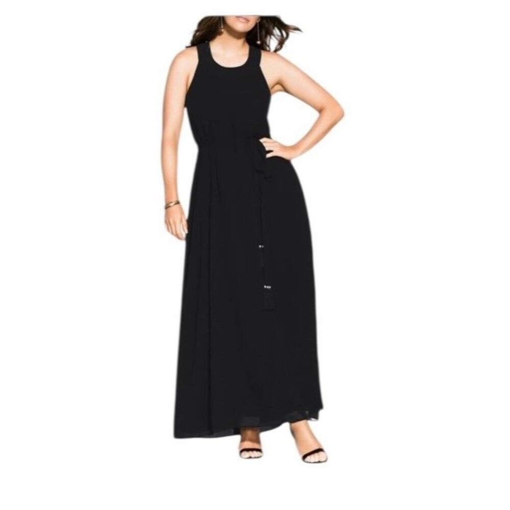 City Chic Halter Bliss Maxi Dress Size 20 Muted Burnt Orange Chiffon